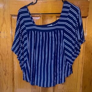 Universal Thread Navy and White Striped Blouse